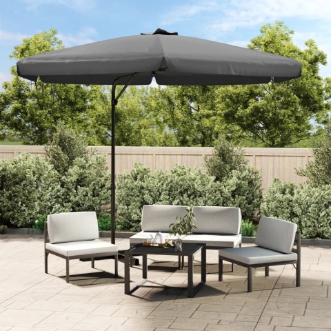 PARASOL OGRODOWY NA SŁUPKU STALOWYM 300CM ANTRACYTOWY