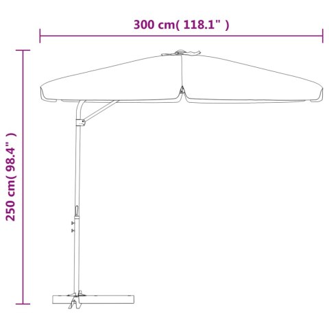 PARASOL OGRODOWY NA STALOWYM SŁUPKU 300CM PIASKOWY