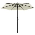 PARASOL OGRODOWY Z LED I ALUMINIOWYM SŁUPKIEM 270CM PIASKOWY