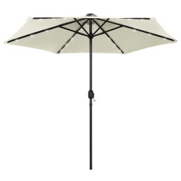 PARASOL OGRODOWY Z LED I ALUMINIOWYM SŁUPKIEM 270CM PIASKOWY