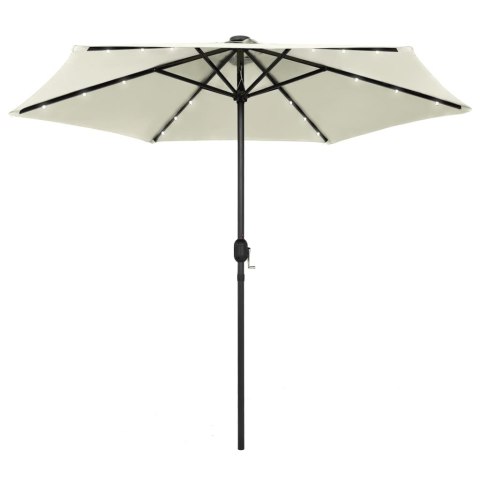 PARASOL OGRODOWY Z LED I ALUMINIOWYM SŁUPKIEM 270CM PIASKOWY