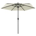 PARASOL OGRODOWY Z LED I ALUMINIOWYM SŁUPKIEM 270CM PIASKOWY