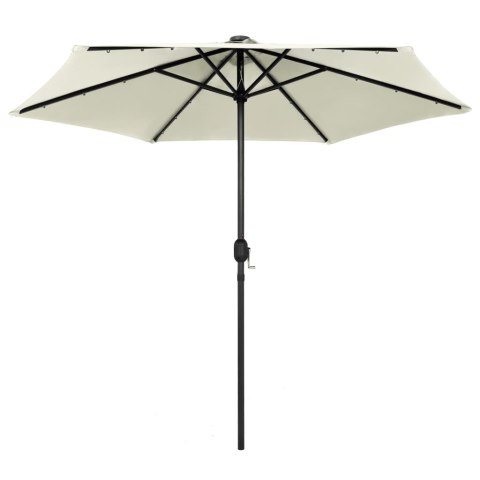PARASOL OGRODOWY Z LED I ALUMINIOWYM SŁUPKIEM 270CM PIASKOWY