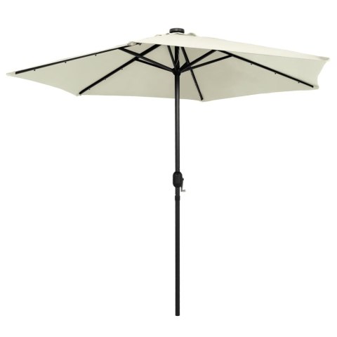 PARASOL OGRODOWY Z LED I ALUMINIOWYM SŁUPKIEM 270CM PIASKOWY