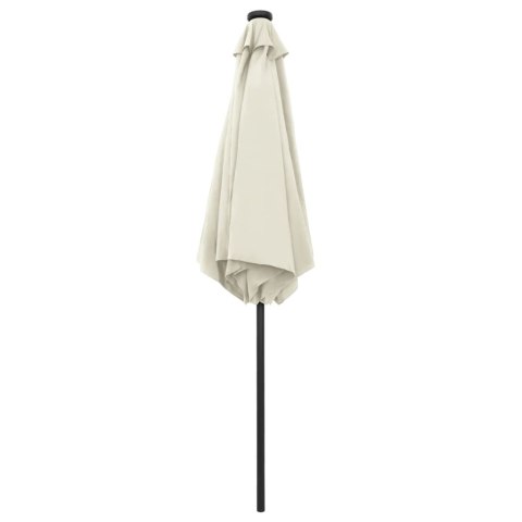 PARASOL OGRODOWY Z LED I ALUMINIOWYM SŁUPKIEM 270CM PIASKOWY