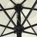 PARASOL OGRODOWY Z LED I ALUMINIOWYM SŁUPKIEM 270CM PIASKOWY