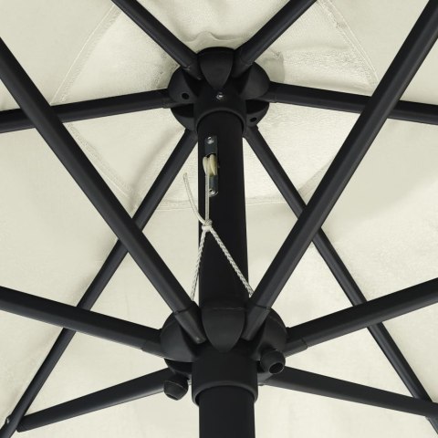 PARASOL OGRODOWY Z LED I ALUMINIOWYM SŁUPKIEM 270CM PIASKOWY
