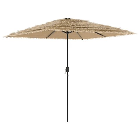 PARASOL OGRODOWY Z LED STALOWY SŁUPEK BRĄZOWY 248X248X248CM