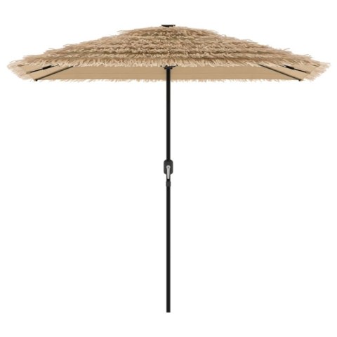 PARASOL OGRODOWY Z LED STALOWY SŁUPEK BRĄZOWY 248X248X248CM