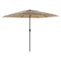 PARASOL OGRODOWY Z LED STALOWY SŁUPEK BRĄZOWY 248X248X248CM