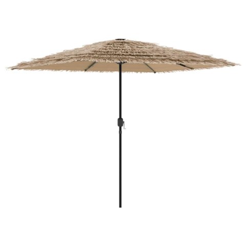 PARASOL OGRODOWY Z LED STALOWY SŁUPEK BRĄZOWY 248X248X248CM