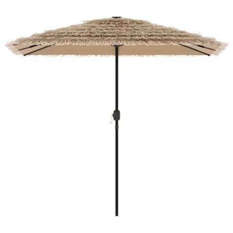 PARASOL OGRODOWY Z LED STALOWY SŁUPEK BRĄZOWY 248X248X248CM