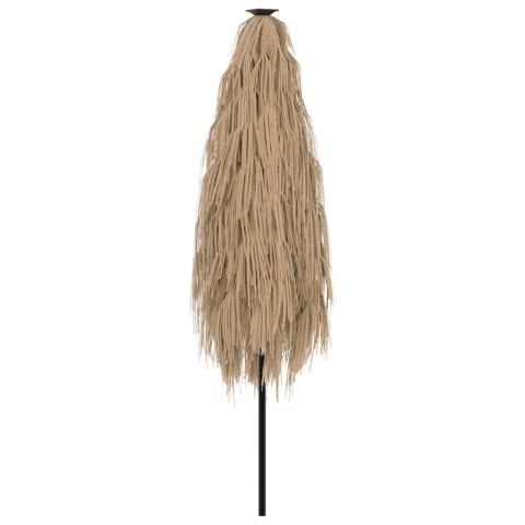 PARASOL OGRODOWY Z LED STALOWY SŁUPEK BRĄZOWY 248X248X248CM