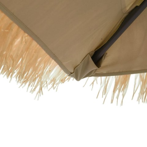 PARASOL OGRODOWY Z LED STALOWY SŁUPEK BRĄZOWY 248X248X248CM