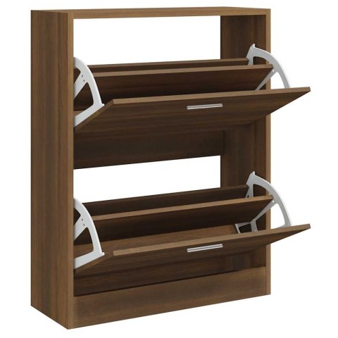 VidaXL Półka na buty, brązowy dąb, 63x24x81 cm
