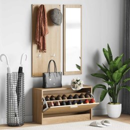 VidaXL Zestaw szafek na buty 3 w 1, dąb sonoma, drewno konstrukcyjne