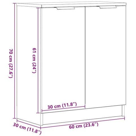 VidaXL Bufet Czarny Dąb 60 x 30 x 70 cm Materiał drewnopochodny