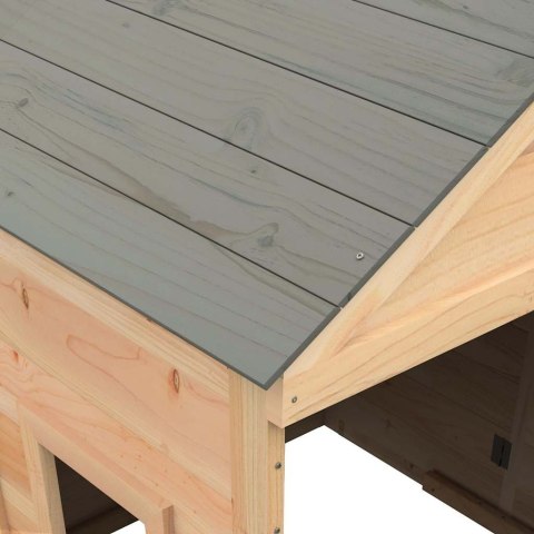 DOMEK DO ZABAWY Z DRZWICZKAMI I DONICZKAMI DREWNO JODŁOWE