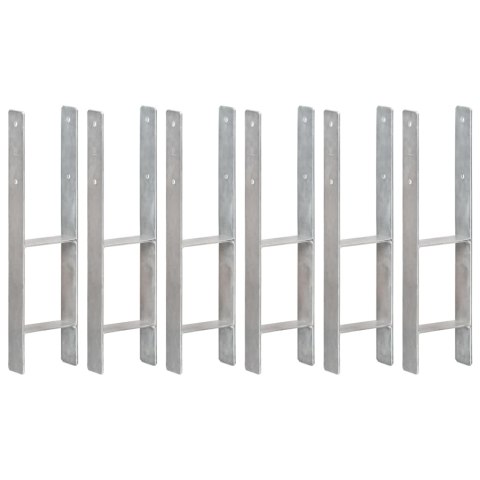 KOTWY DO SŁUPKÓW, 6 SZT., SREBRNE, 14X6X60CM, STAL