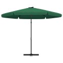 PARASOL OGRODOWY NA STALOWYM SŁUPKU 300CM ZIELONY