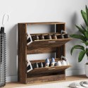 VidaXL Półka na buty, przydymiony dąb, 63x24x81 cm