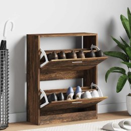 VidaXL Półka na buty, przydymiony dąb, 63x24x81 cm