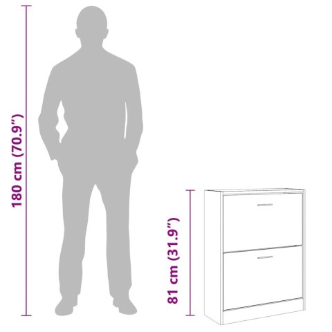 VidaXL Półka na buty, przydymiony dąb, 63x24x81 cm