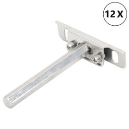 VidaXL Wsporniki półek pływających, 12 szt., Ø12x100 mm, stal węglowa