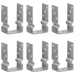 VidaXL Kotwy do słupków, 6 szt., srebrne, 9 x 6 x 15 cm, stal