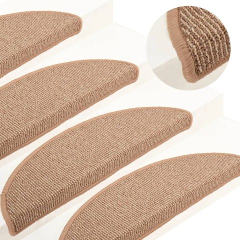 MATY NA SCHODY 15 SZT. 56X17X3CM JASNOBRĄZOWE PÓŁOKRĄGŁE