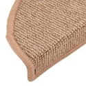 MATY NA SCHODY 15 SZT. 56X17X3CM JASNOBRĄZOWE PÓŁOKRĄGŁE