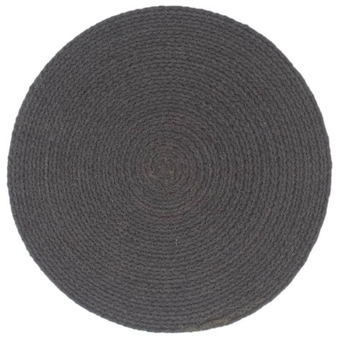 VidaXL Maty na stół, 4 szt., gładkie, ciemnoszare, 38 cm, okrągłe