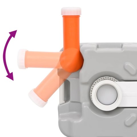 VidaXL Przenośna toaleta turystyczna, szaro-biała, 22+12 L, HDPE