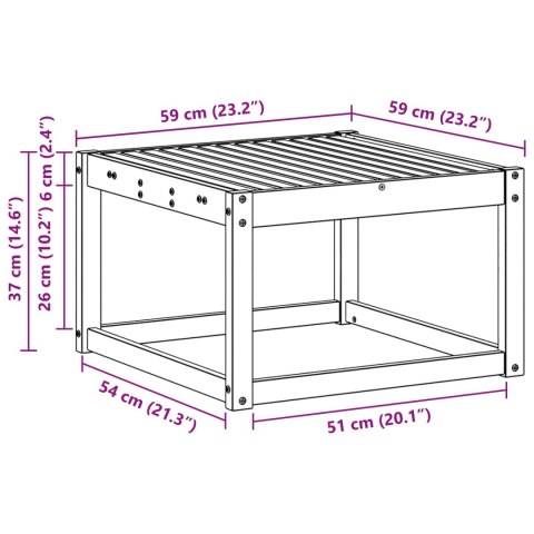 VidaXL Stół na Zewnątrz Lite Drewno Akacji Naturalny 59 x 59 x 37 cm