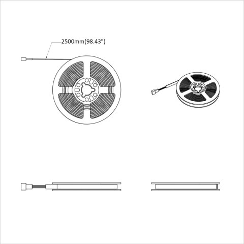 TAŚMA LED 4 SZT. CZARNY I PRZEZROCZYSTY 250CM MIEDŹ I PLASTIK