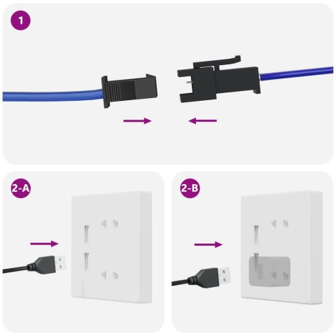 TAŚMA LED 4 SZT. CZARNY I PRZEZROCZYSTY 55X0,8X0,3CM