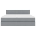 VidaXL Łóżko Ze LED Lights Jasnoszary 200 x 200 cm tkanina