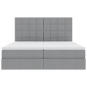 VidaXL Łóżko Ze LED Lights Jasnoszary 200 x 200 cm tkanina