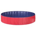 VidaXL Składany basen dla psów Czerwony i niebieski Ø 160 x 30 cm PVC