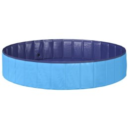 VidaXL Składany basen dla psów Niebieski 160 x 160 x 30 cm PVC