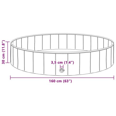 VidaXL Składany basen dla psów Niebieski 160 x 160 x 30 cm PVC