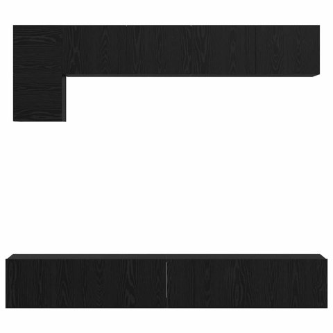 VidaXL Zestaw szafek RTV 5 pcs Czarny Dąb Materiał drewnopochodny