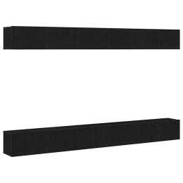 VidaXL Zestaw szafek RTV Czarny Dąb Materiał drewnopochodny