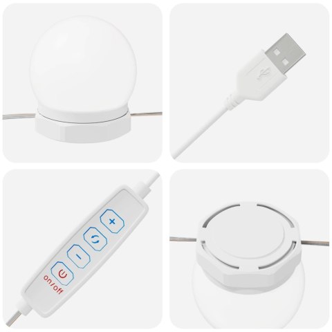 LUSTROWE ŚWIATŁA ZE LED LIGHTS 2 SZT. BIAŁY 4.5X4.5X4.8CM