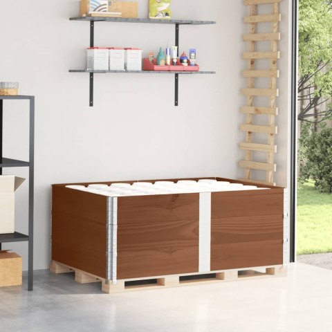 VidaXL Nadstawki paletowe, 3 szt., brązowe, 150x100 cm, drewno sosnowe