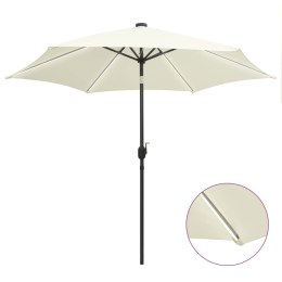 PARASOL OGRODOWY Z LED I ALUMINIOWYM SŁUPKIEM 300CM PIASKOWY
