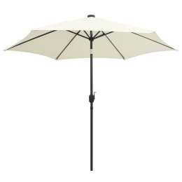PARASOL OGRODOWY Z LED I ALUMINIOWYM SŁUPKIEM 300CM PIASKOWY