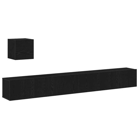 VidaXL Zestaw szafek RTV Czarny Dąb Materiał drewnopochodny