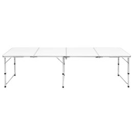 Składany, aluminiowy stół kempingowy z regulacją wysokości 240 x 60 cm