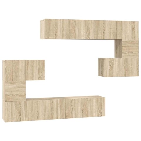 VidaXL 8-częściowy zestaw szafek telewizyjnych, dąb sonoma